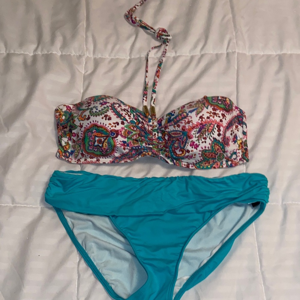 Ralph Lauren Paisley Bikini with Teal Bottom